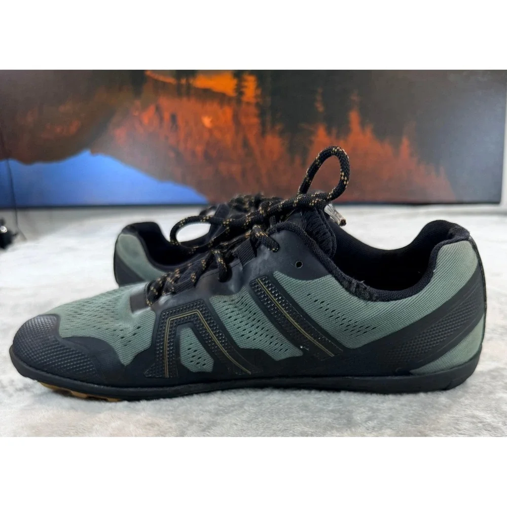Xero Mens Mesa Trail II Barefoot Running Shoes Green Black 11.5